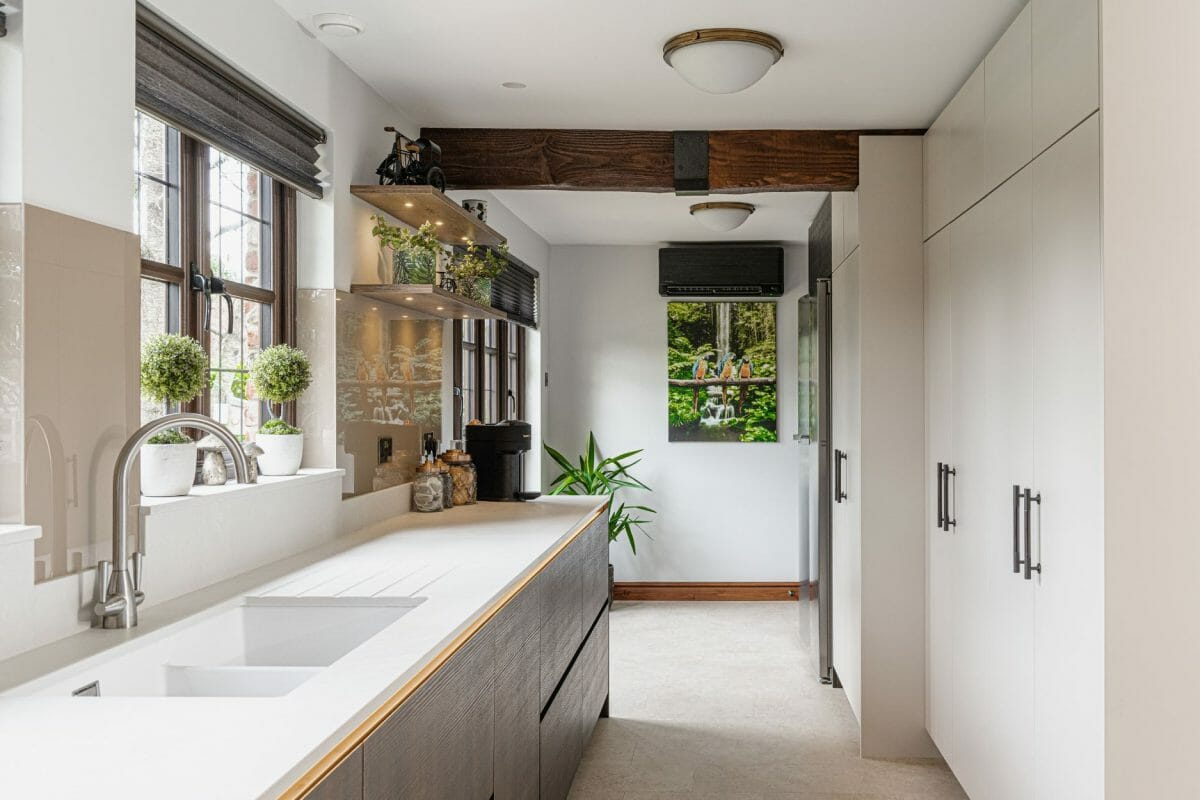 Modern Rustic Kitchen In Wood White And Gold-1