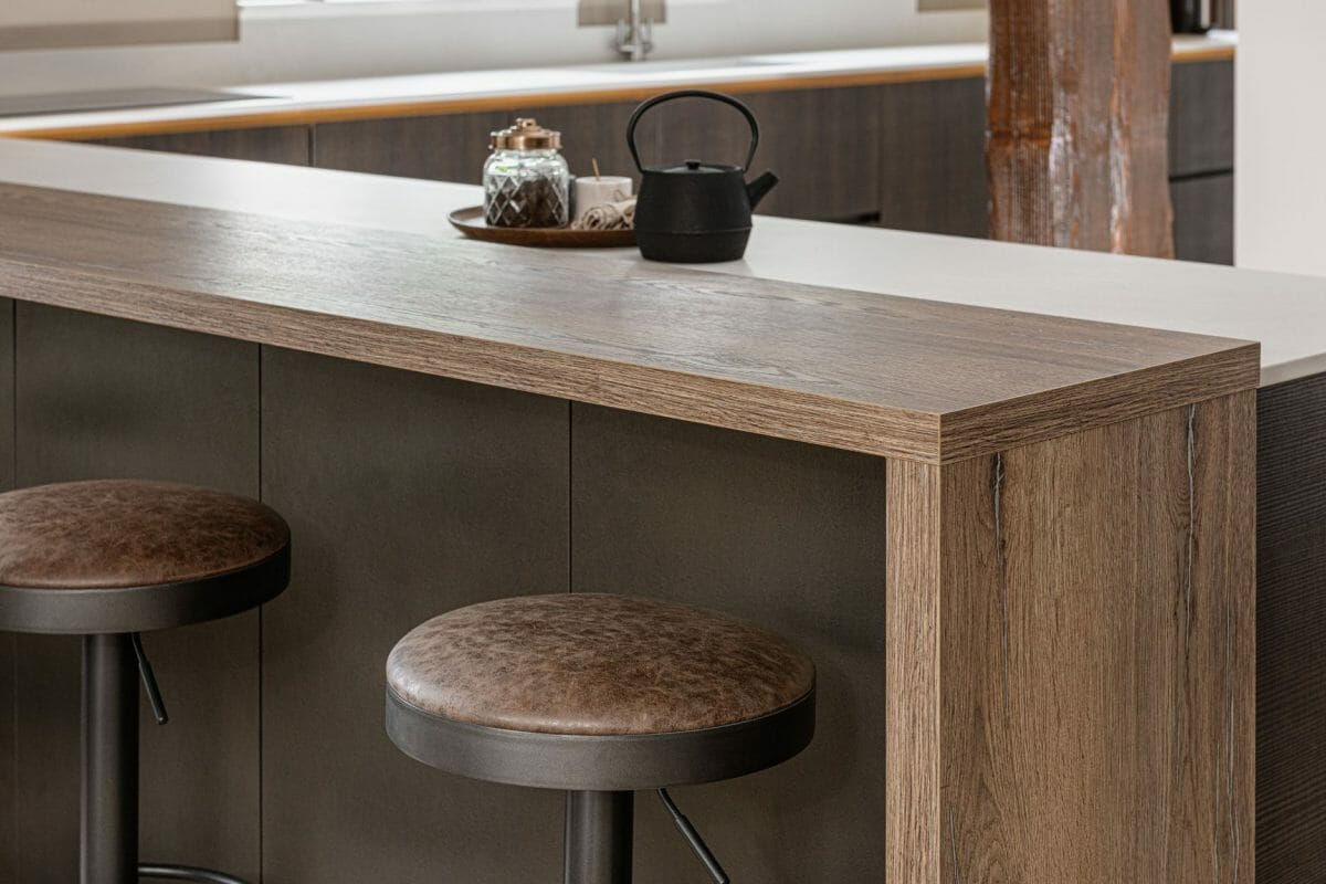Modern Rustic Kitchen In Wood White And Gold-5