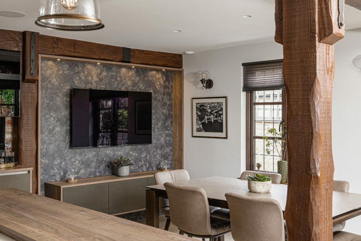 Modern Rustic Kitchen In Wood White And Gold-6