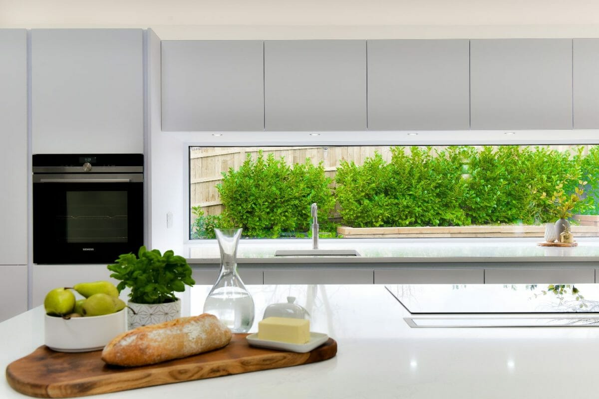 Sleek minimalist grey and white kitchen-7